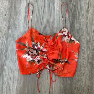 Floral Orange Strap ALL SAINTS Crop Top